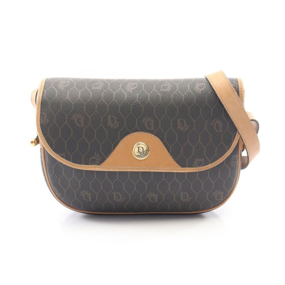 Dior Honeycomb PVC Coated Canvas Leather Shoulder Bag